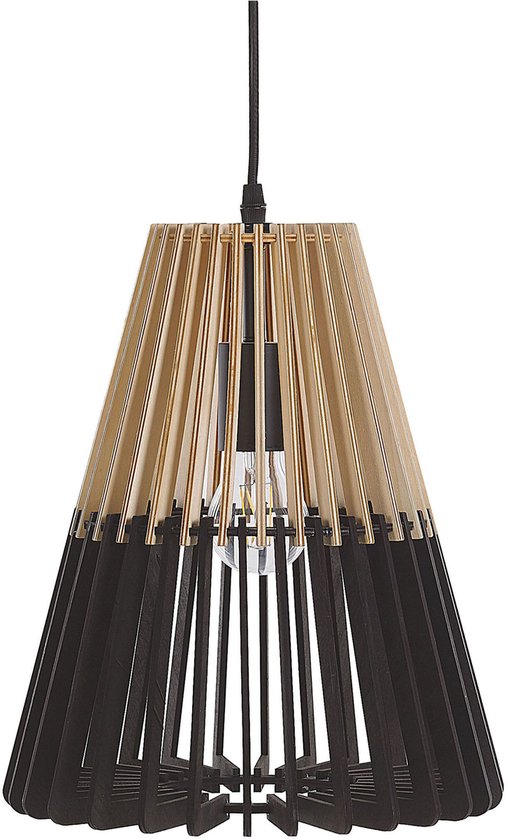Beliani CAVALLA - Lampe à suspension - Zwart - Bois de bambou