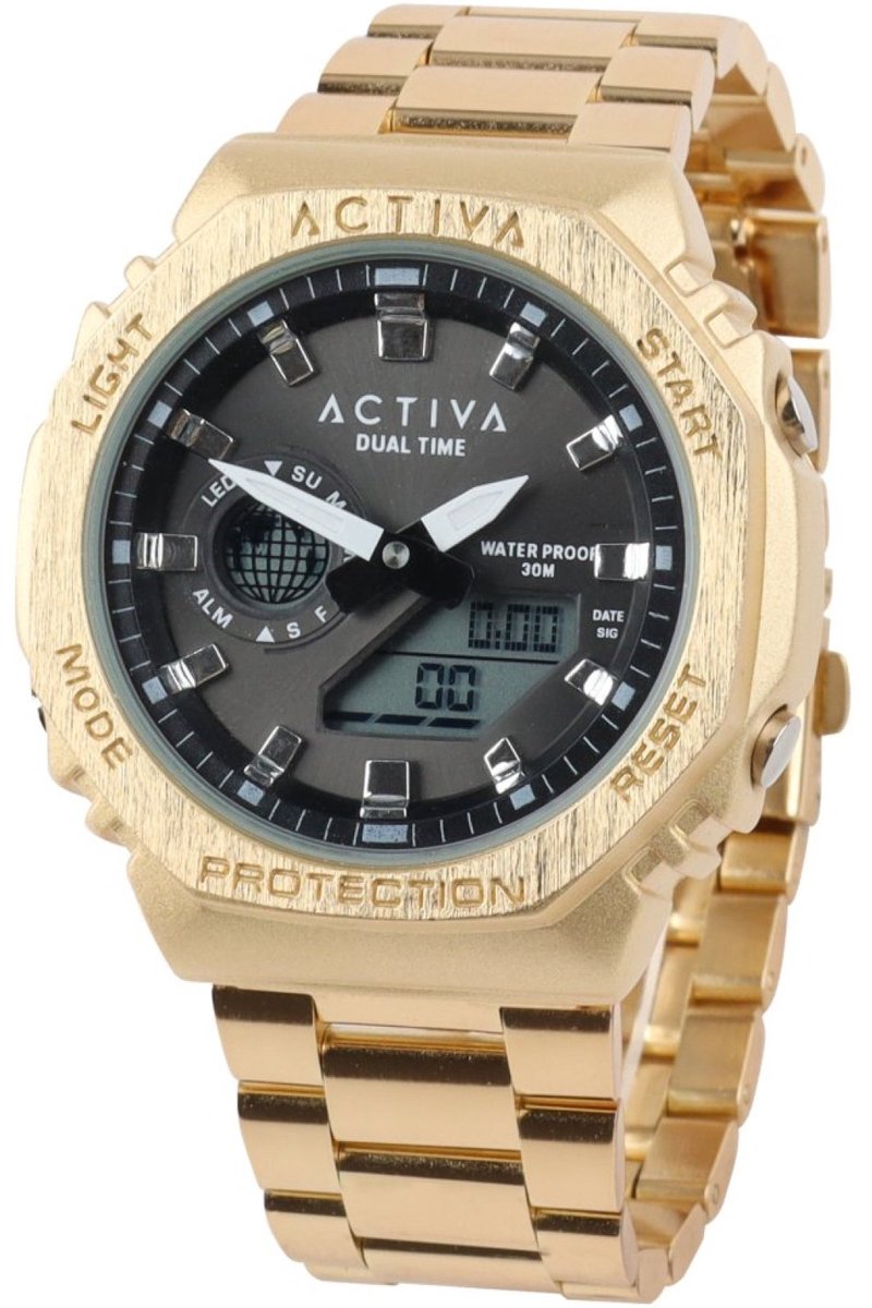 Activa x Invicta Digital ACWM423-007 Heren Horloge - Waterdicht - Digitaal - Quartz Uurwerk - met zwarte Wijzerplaat - 45mm
