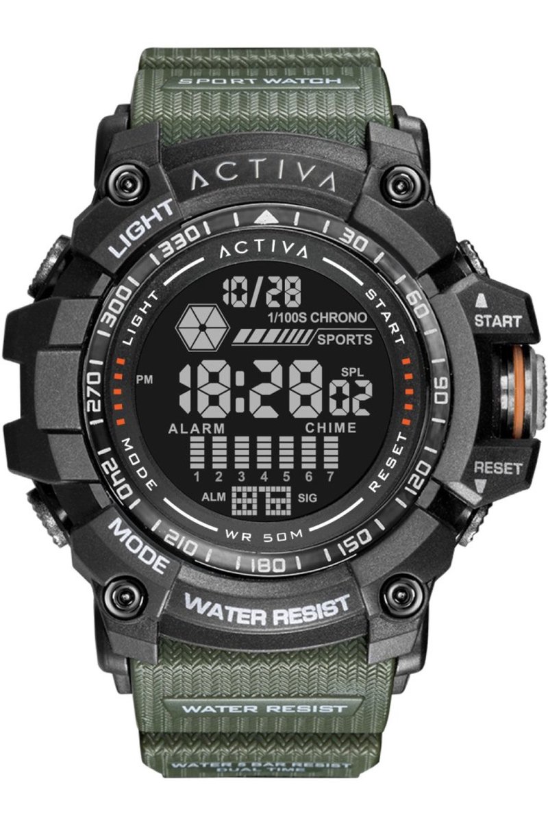 Activa x Invicta Digital ACW8020-003 Heren Horloge - Waterdicht - Digitaal - Quartz Uurwerk - Plastic met zwarte Wijzerplaat - 56mm