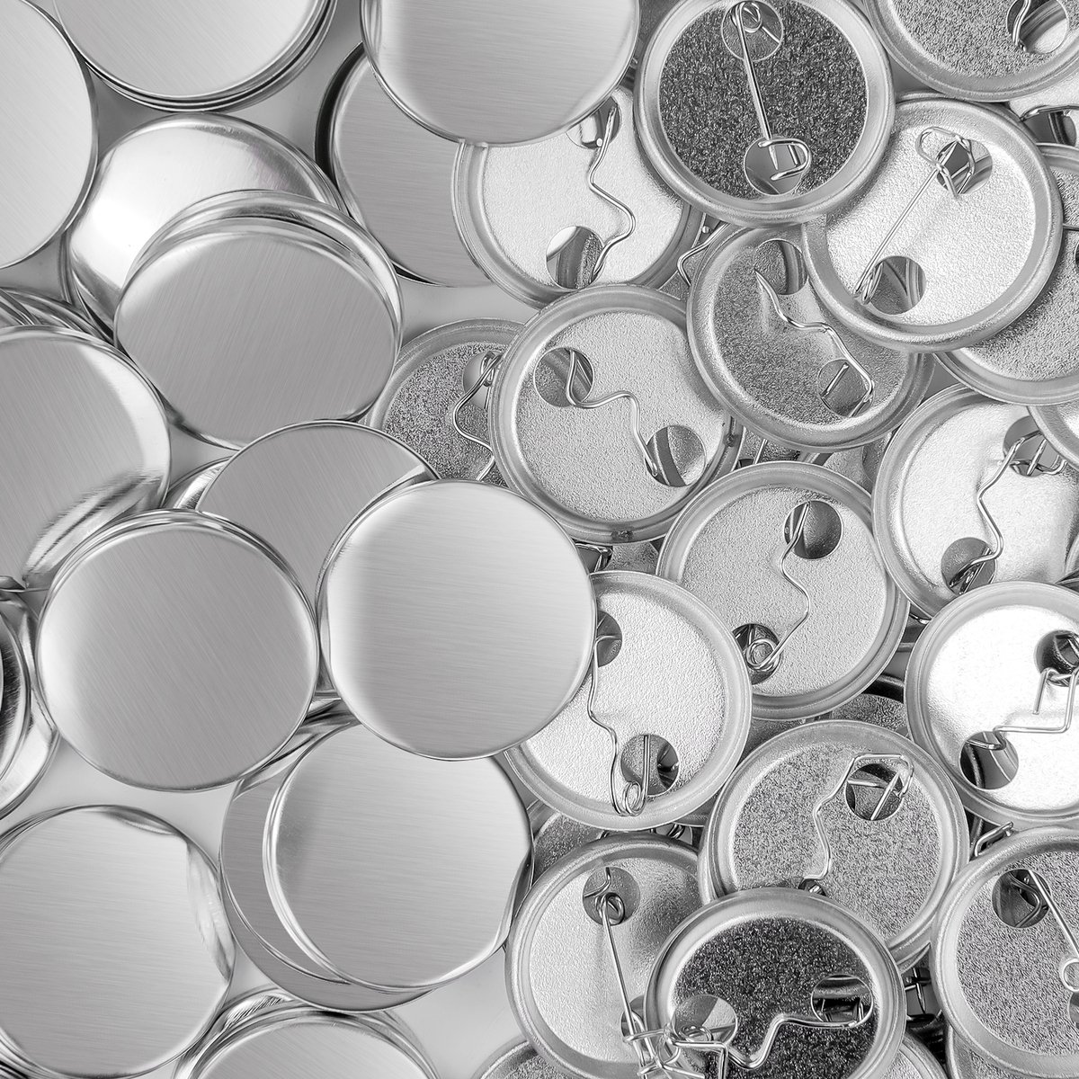 Creatorally 200 sets knoppenmaker benodigdheden - pin - Badge - 25mm - Badge benodigdheden knoponderdelen - Metalen blanco - button