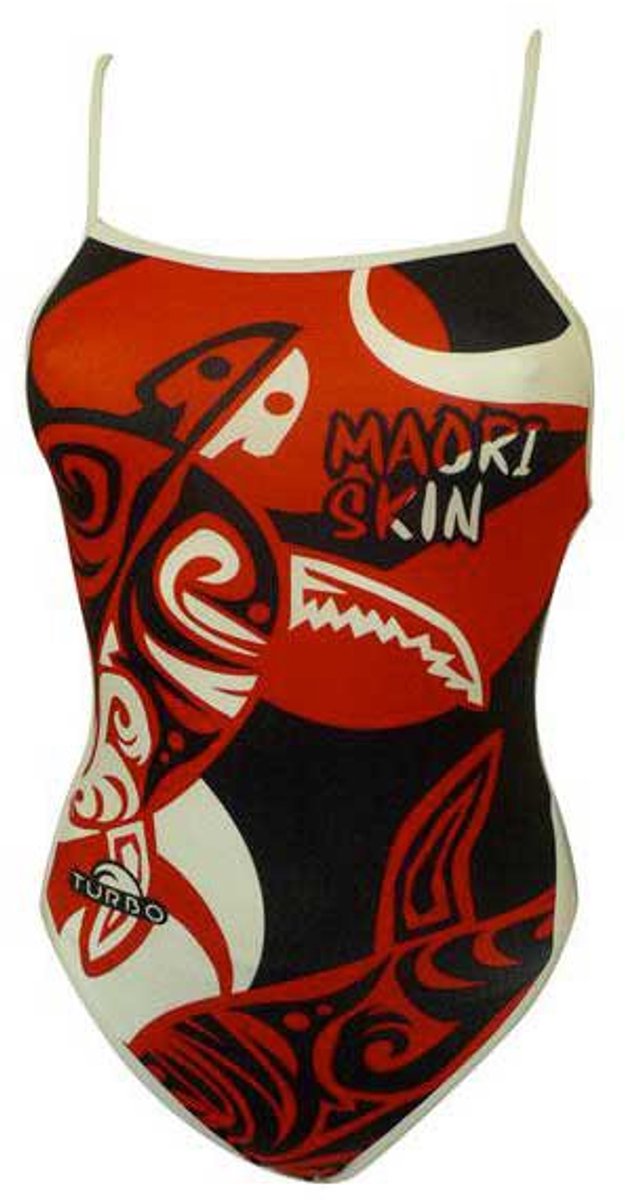 Turbo Maori Skin Tattoo Zwemkleding Rood,Zwart L Vrouw Red / Black