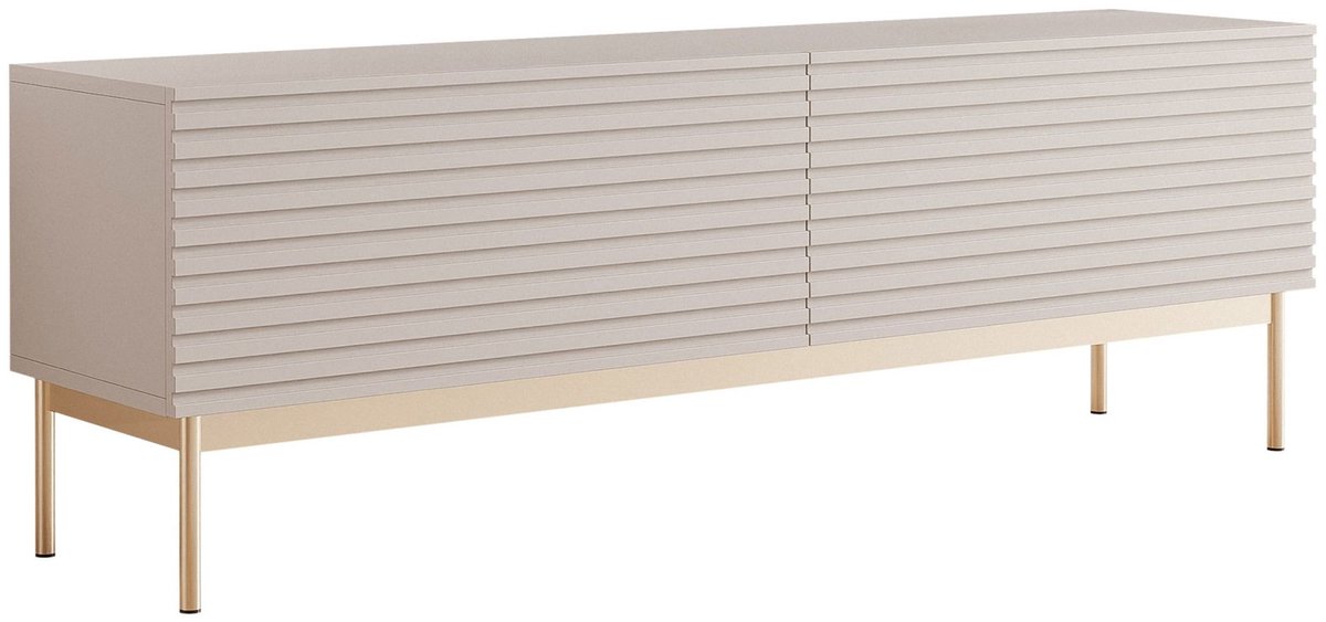Selsey Linearis – TV-meubel 2-deurs met LED, cashmeregrijs, 175 cm Kasjmier grijs