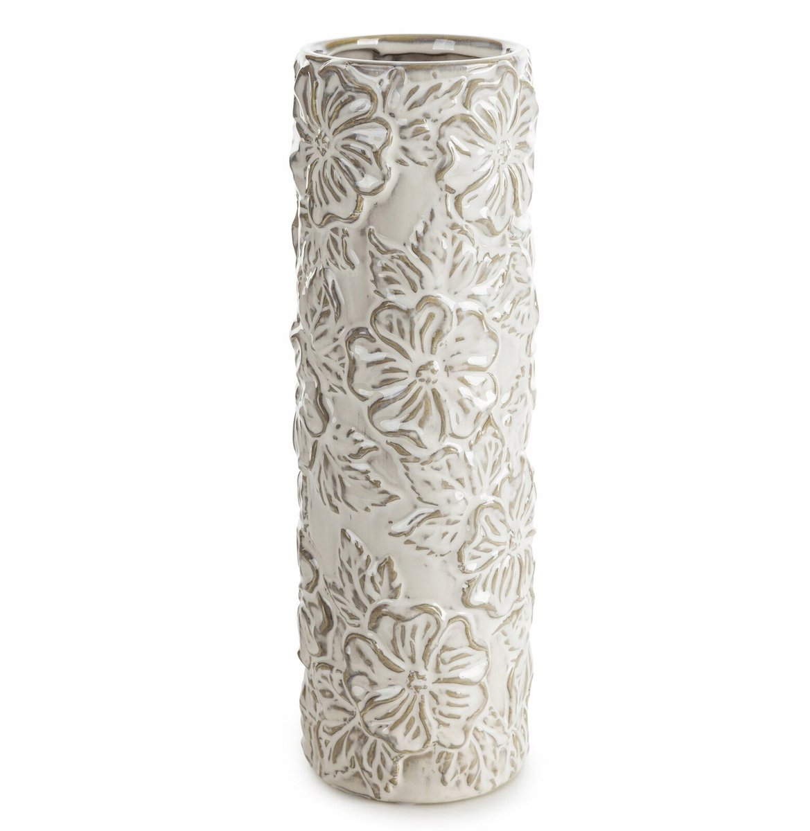 Decoratieve Vaas Naira 11x11x35 cm Crème Keramiek