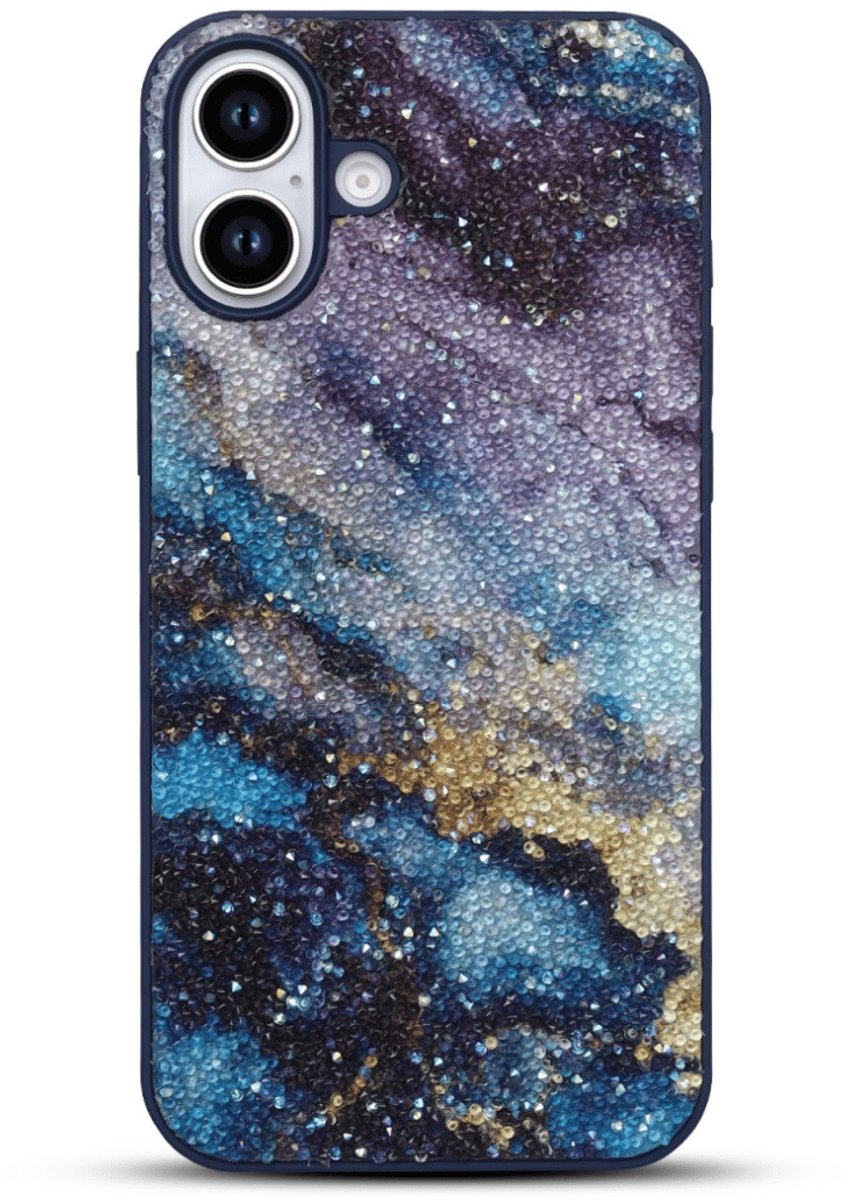 Casemania - Backcover - iPhone 17- Glitter - Zwart-Paars