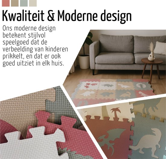 Roosly Speelmat Baby - Speelkleed baby - Babygym - Foam Puzzelmat met Opstaande Rand - Inclusief Opbergtas van Merkloos — afbeelding 4
