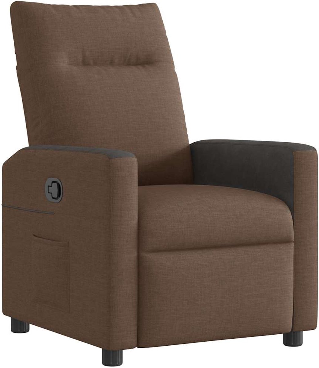 vidaXL Fauteuil - verstelbaar - stof - bruin bruin en zwart