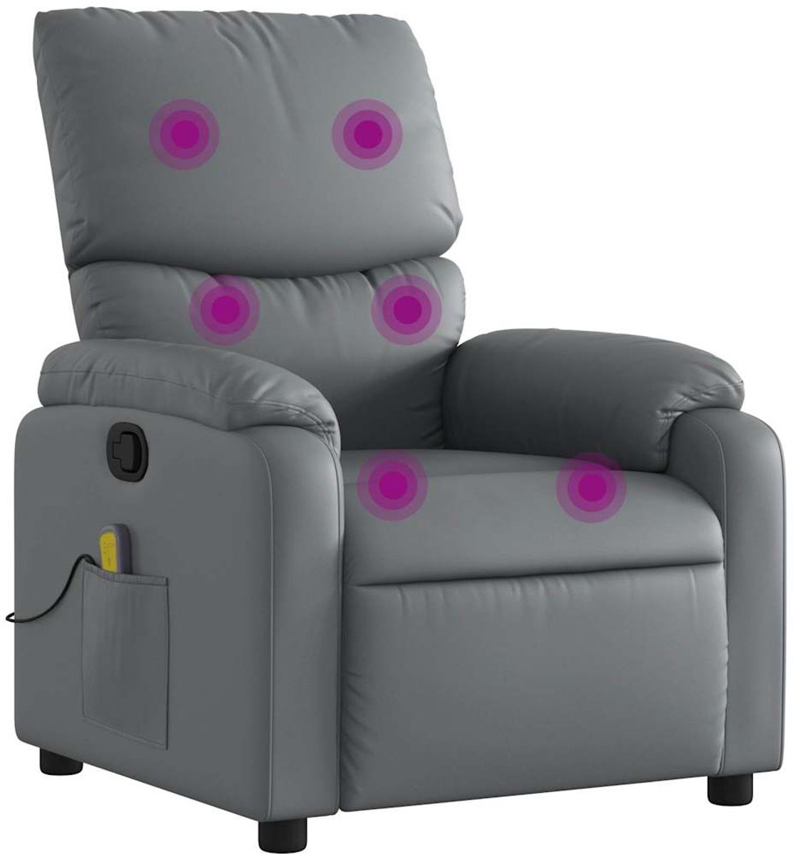 vidaXL Massagestoel - verstelbaar - kunstleer - grijs