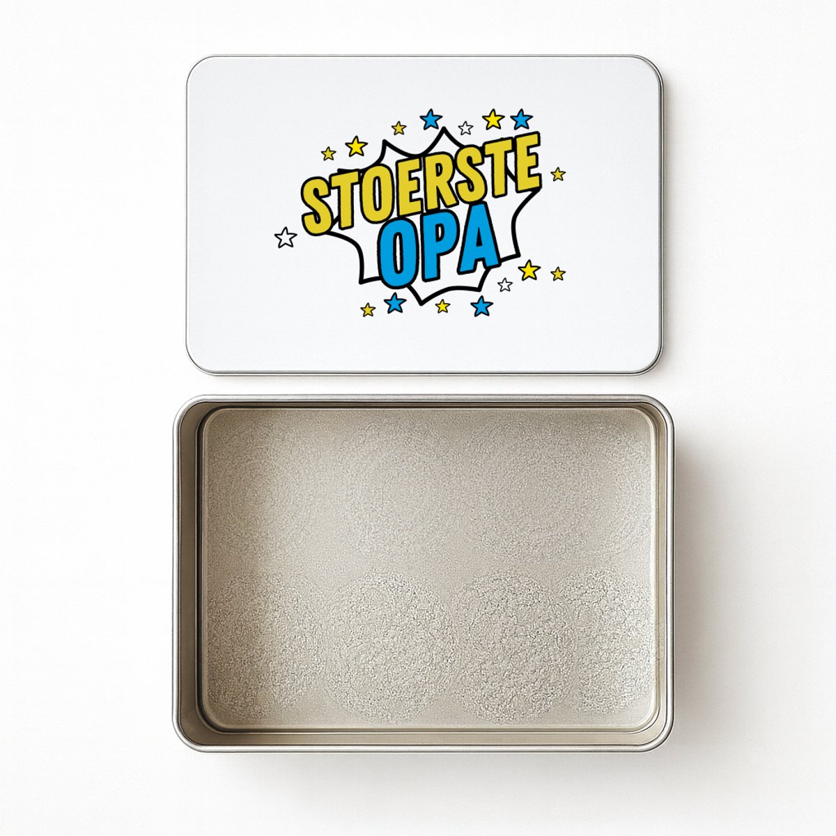 Hacebo® - Stoerste opa koektrommel rechthoekig - Opa - beste opa - koekblik – koektrommels – bewaarblik - snoeptrommel - verjaardagscadeau - cadeau voor opa - kado - gift - koek trommel - 20 x 13 CM