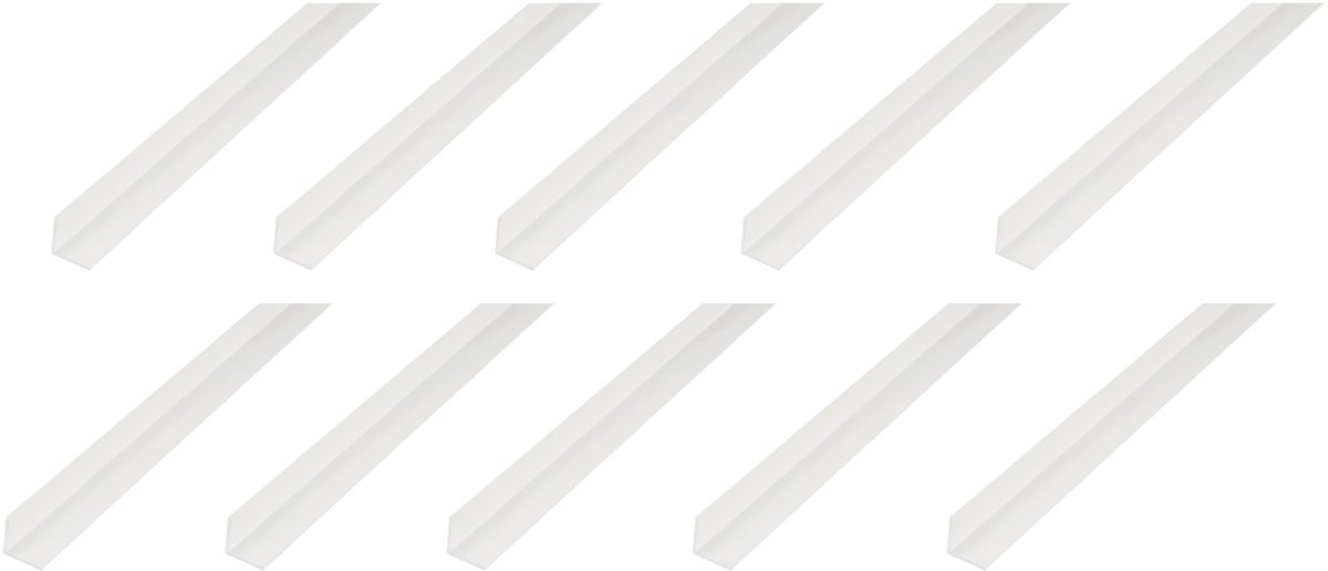 Alberts 10 x hoekprofiel, PVC, wit, 15 x 15 x 1,2 mm, lengte 1 m