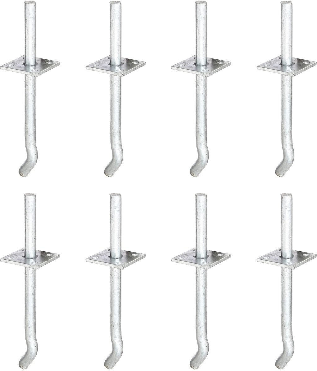 Alberts 8 x I-paaldrager, Stift Ø16x100 mm, betonanker 200 mm, plaat 70x70 mm, thermisch verzinkt, voor inbetonneren