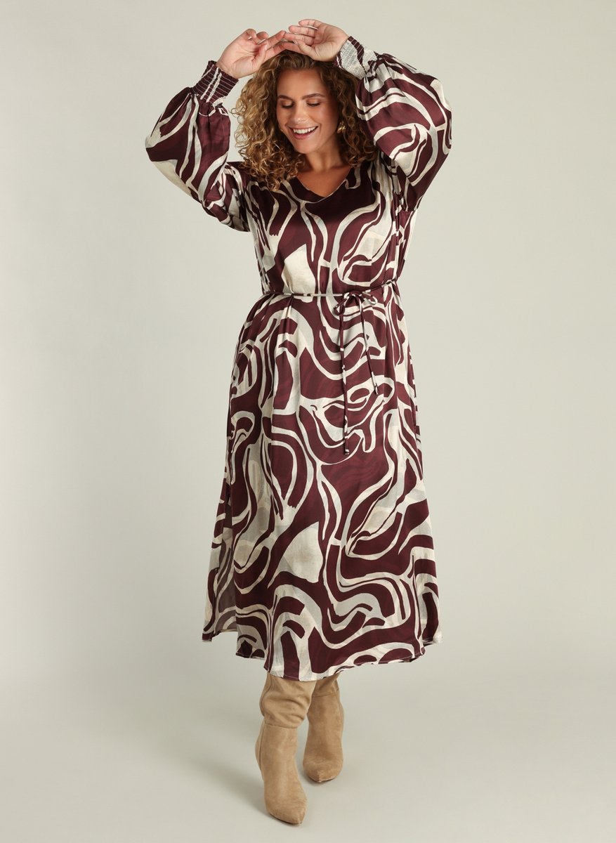 YEST CURVE Gisela One pieces - Dark Bordeaux/Multi - maat 2(50)