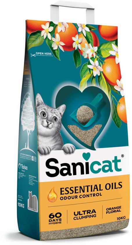 Sanicat Essential Oils Ultra Cream Kattenbakvulling Orange Floral - 10 kg