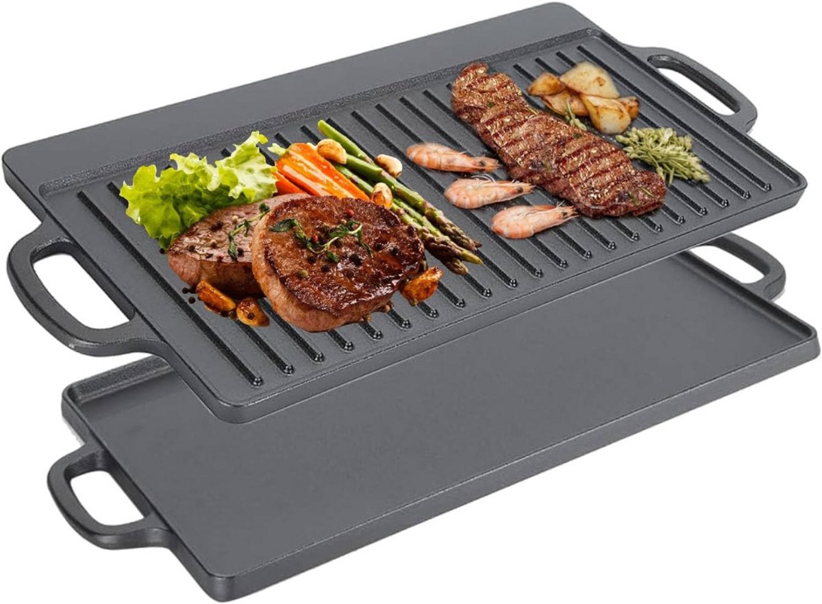 DailySupplies® Grillplaat Inductie - Bakplaat - Gietijzer - Zwart