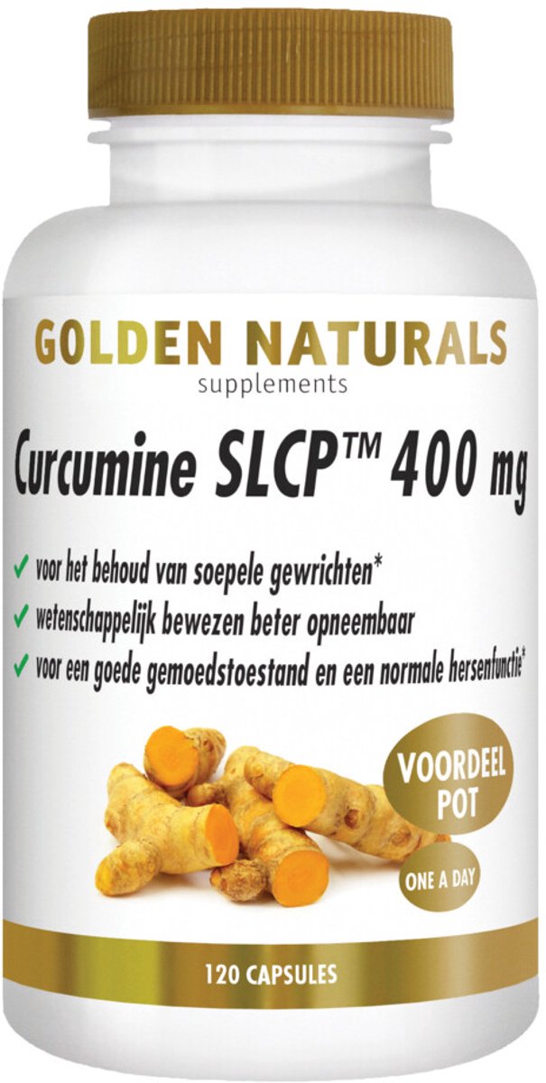 Golden Naturals - Curcumine SLCP 400mg - 2 x 120 vegacapsules - Voordeelverpakking