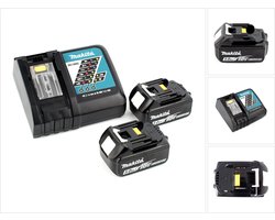 Makita Accu Starterset 18V DC18RC 2xBL1850B - DC18RCPT
