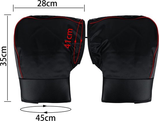 Gants De Guidon Moto Hiver - Imperméables Et Doublés Polaire - Avec Bandes Réfléchissantes - Noir