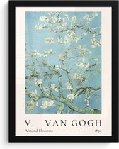 Fotolijst inclusief poster - Posterlijst 30x40 cm - Posters - Vincent van Gogh - Almond Blossoms - Kunst - Oude meesters - Amandelbloesem - Foto in lijst decoratie - Wanddecoratie woonkamer - Muurdecoratie slaapkamer