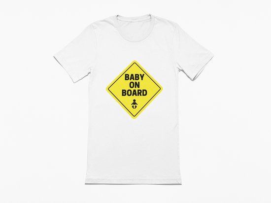 T-shirt Baby On Board - T-shirt korte mouw wit - Maat XL - zwangerschapsaankondiging - unieke zwangerschapsaankondiging - originele zwangerschapsaankondiging