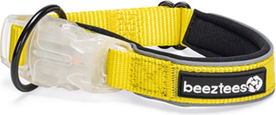 Beeztees Safety Gear Parina - Collier pour Chien - Nylon - Jaune - 30-35x2 cm