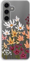 Case Company® - Hoesje geschikt voor Samsung Galaxy S24 hoesje - Painted wildflowers - Soft Cover Telefoonhoesje - Bescherming aan alle Kanten en Schermrand