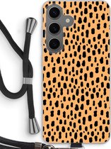 Case Company® - Coque avec cordon adaptée au Samsung Galaxy S24 coque avec cordon - Panthère - Coque de téléphone avec cordon Zwart - Protection sur tous les côtés et sur le bord de l'écran