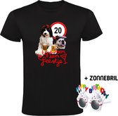 20 Jaar Tijd voor een Feestje Heren T-shirt - Inclusief Happy Birthday zonnebril - 20e verjaardag - shirt kado - jarig