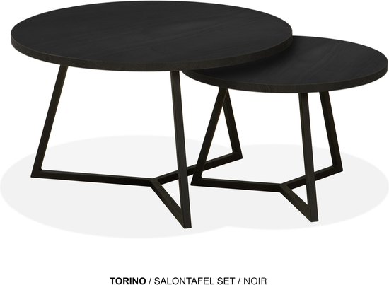 Maxfurn - Set ronde salontafels | Zeer krasvast | Kleur: Zwart