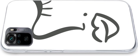 Telefoonhoesje Geschikt voor Xiaomi Geschikt voor Redmi Note 10S hoesje - Vrouw - Zwart - Wit - Abstract - Siliconen Telefoonhoesje Telefoonhoesje