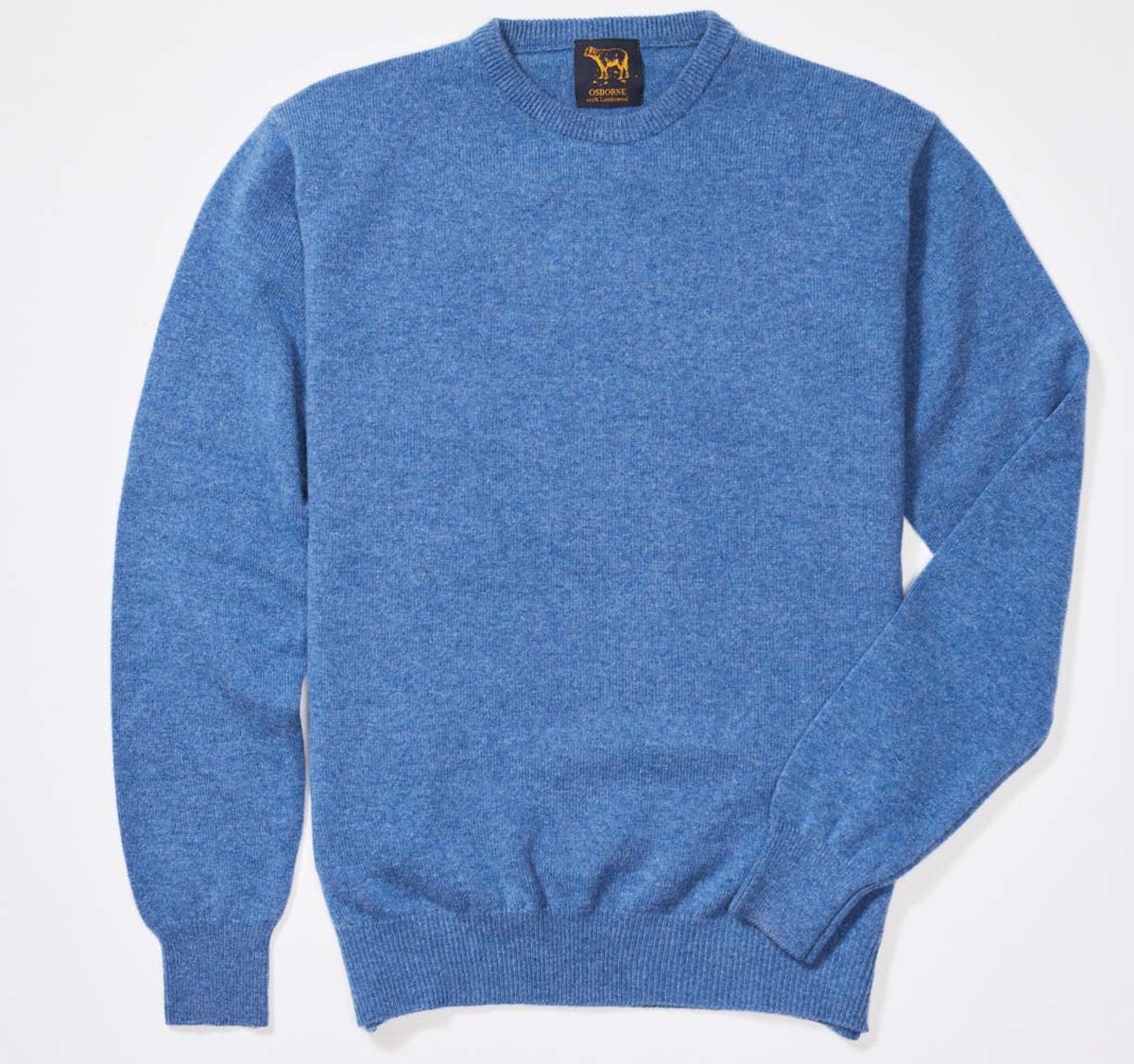 Osborne Knitwear Trui met ronde hals - Sweater heren in Lamswol - Pullover Heren - River - 6XL