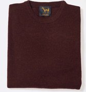 Osborne Knitwear Trui met ronde hals - Sweater heren in Lamswol - Pullover Heren - Raisin - M