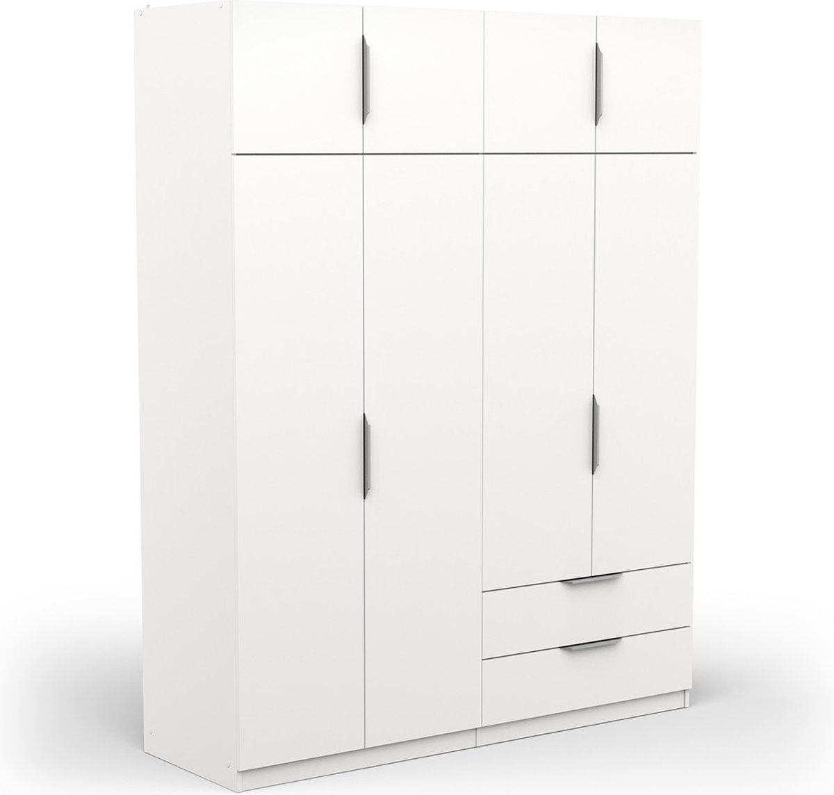 Kledingkast Spectre 157cm 8 deuren & 2 lades - mat wit