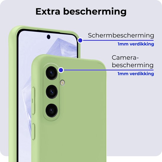Coque Compatible avec Samsung A35 Coque Siliconen Case Cover - Coque Compatible avec Samsung Galaxy A35 5G Case Cover Case - Vert - 2 PACK