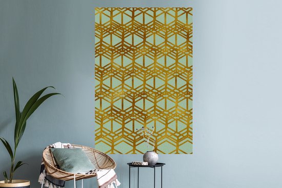 Stickers Stickers muraux - Motifs - Luxe - Vert - Lignes - 80x120 cm - Film adhésif