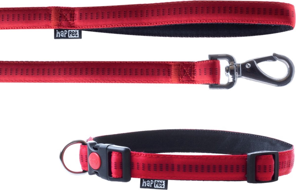 Happet - Nylon L Leash & Collar Set / Soft Style / Red - Happet Jc43 - Z-jc43jj - 1st