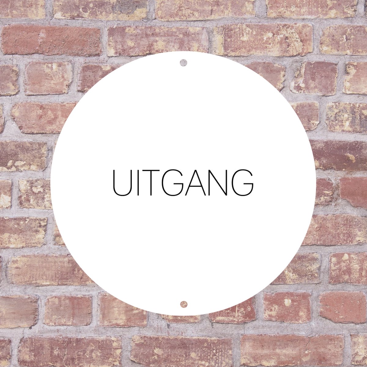 Label2X - Bordje Uitgang 15 x 15 cm - Zwart met witte tekst - Zonder boorgaatjes - deurbord