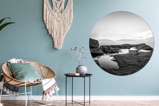 WallCircle - Wall Circle - Wall Circle Indoor - Photo Nature Noir et Blanc - 150x150 cm - Décoration murale - Peintures Ronds