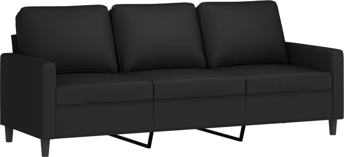 vidaXL Driezitsbank - 180 - cm - fluweel - zwart