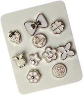 Pin Broche Steek Pin Knopen Set Creme Wit 10 stuks 1.2 cm / 1.2 cm / Wit