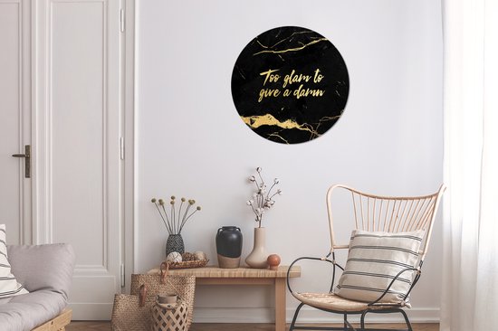 Foto: Wallcircle muurstickers behangcirkel quote spreuken goud marmer 50x50 cm muurcirkel zelfklevend ronde behangsticker