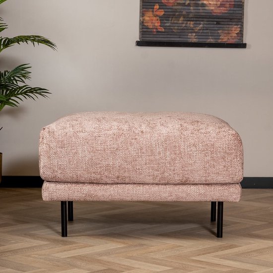 Bronx71® Hocker Denver tissu chenille rose