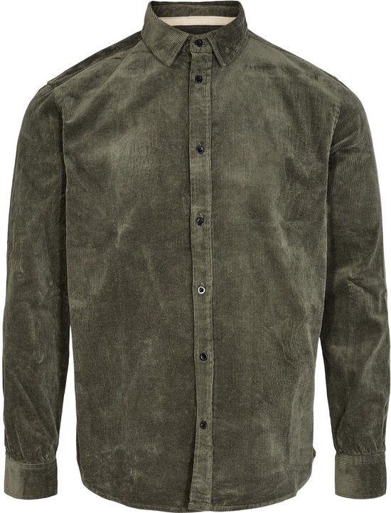 Anerkjendt - Overhemd Akleif Corduroy Groen - Heren - Maat XL - Regular-fit