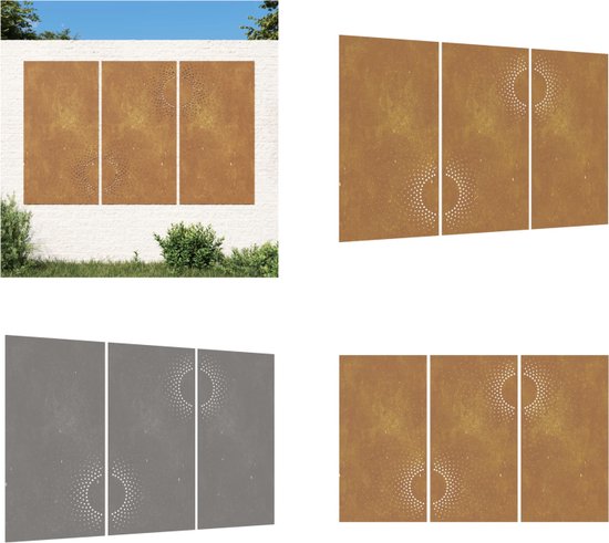 Wanddecoratie tuin tandwielontwerp 105x55 cm cortenstaal kopen
