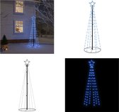 vidaXL Kegelkerstboom 108 LED's 70x180 cm blauw - Kegelkerstboom - Kegelkerstbomen - Kerstboom - Kegelboom