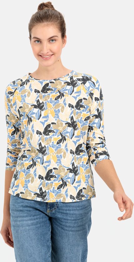 camel active Jersey ronde-hals shirt gemaakt van duurzaam katoen - Maat womenswear-XS - Veelkleurig