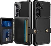 Cazy Magnetic Card Hoesje geschikt voor Samsung Galaxy A55 - Zwart