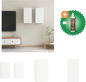 vidaXL Wandkast - Wit - 30.5 x 30 x 60 cm - Bewerkt hout - Kast - Inclusief Houtreiniger en verfrisser