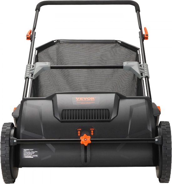 handgrasmaaier 53,5cm veegbreedte handgrasmaaier 99L capaciteit van de opvangmand kooimaaier 112x67x90cm handkooimaaier verstelbaar voor het opvegen van bladeren, gemaaid gras, kleine takken — afbeelding 4