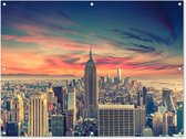 Tuinposter - Tuindoek - Tuinposters buiten - New York - Manhattan - Empire State Building - 120x90 cm - Tuin