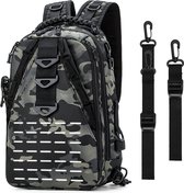 FRETHIND Hengelrugzak met 4 boxen, 50 liter, vistas met koelvak en hengelhouder, waterafstotend, hengelaccessoires, rugzak voor vissen, kamperen, wandelen, bruin, Large, Tactisch