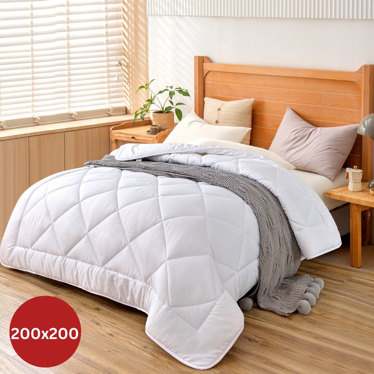 Herzberg HG-22067WD: 4-sterren kwaliteit wit dekbed - 200x200cm